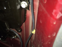 This is the notch i cut for the rear mount. It made room to clear the stock mount location and as a plus it make a nice tab to use as the rear mount. Its not the cleanest cut but i just used a small hacksaw to cut it.