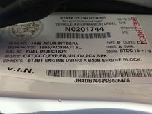California legal swap. Just have all b18b smog Oem smog stuff hooked up. Cat, ecu you know. 
