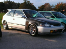 In 2011 I changed out the wheels again, put a built d16 in the car and a turbo kit. 