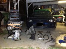 Here some of the parts I have acquired from friends. I already have clutch pedal set off a manual eg I got at the junkyard. My friend also told me I can’t run the stock b20 manifold because It will interfere with my hood, and told me to buy clutch and flywheel with some clutch lines. I’m just really lost and I feel I’m missing parts to complete this conversion.