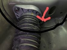 Dealer: "Black is the area where the body will need to be detached and rewelded, red is where the missing nut is."