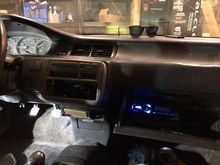 “Tucked radio”. Also need to paint the ashtray... gauges will fill the void in the dash.