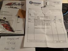 Invoice and packet I received with the transmission. 