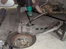 Removing the rear end before I get the new brakes I want to clean everything up and paint it then put in the new bushings