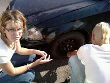 Tire blew driving on the highway, luckily my brother came to help bringing tools