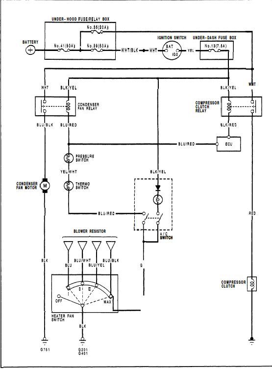 95 Civic A/C doesn�t work No voltage to condenser fan
