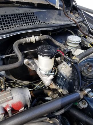 New cylinder in and leak free. Bled the brakes and everything is ready. Brakes are firm and smooth.  Now on to smog and nabbing those tags.