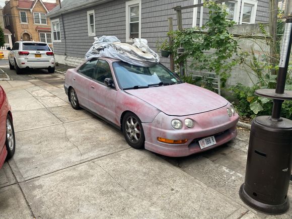 Haven’t updated in a while.  Should have.  Gotten a lot done.  Engine in. Ac lines installed.  Power fold mirrors installed.   Car has been at a friends house for a while doing the rear bushings, exhaust piping redone.   Electrical demons figured out.    Still having a problem with the mph.   Got another speed sensor but I’m starting to think it’s a problem in the engine harness or dash harness.     Doing the post mount and tensioner and a new hasport mount    Cam seals   Rear subframe.  