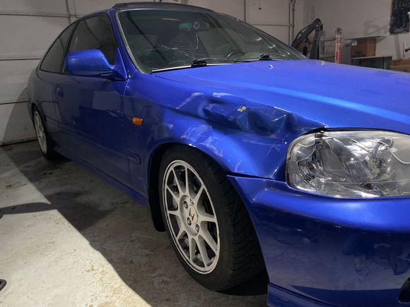 Welp.. my friends wife backed into my car. I parked behind her where no one usually does. This is life and we must push forward. I soon after sourced an OEM EBP fender. 