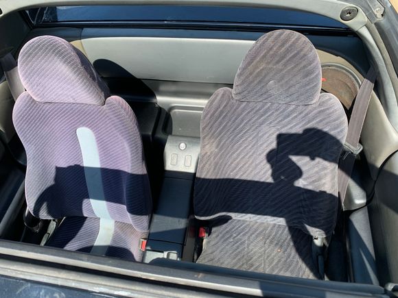Replaced the old, blue striped seats. 
