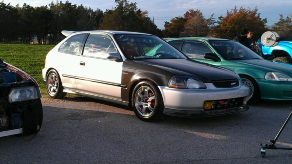 In 2011 I changed out the wheels again, put a built d16 in the car and a turbo kit. 