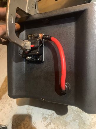 Mounted my circuit breaker here, with some good old JB weld! Didn’t want to drill any hole that I’d have to seal. 