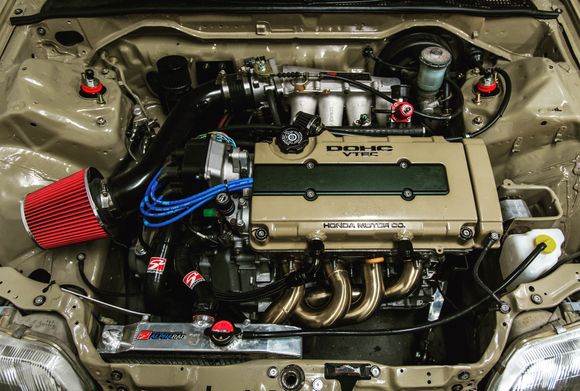 Engine bay as of now...turbo will still soon be in the future. She just hit over 450miles