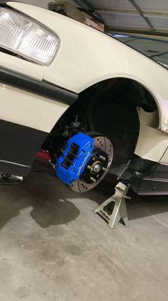 Wilwoods are installed and they look and feel awesome. Car stops on a dime now and the alignment was off but fixable. Car drives perfect now 