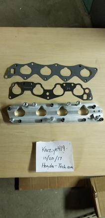 ZC adapter plate brand new so you can use D16 intake manifolds. have both gaskets $175 + shipping