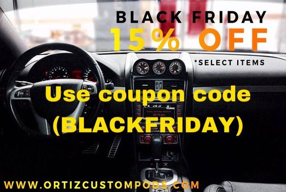 Shop with us Friday Nov 24th and receive 15% off your purchase! 
Use Promo Code - BLACKFRIDAY at checkout!
www.ortizcustompods.com