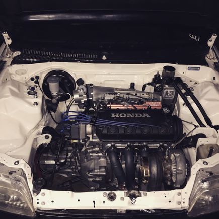 Motor is finally back in. Going to send my radiator out to have a shroud built for it then I’ll finish it up. 