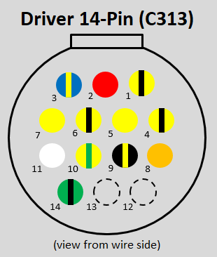 Driver's side shock tower plug, chassis harness side