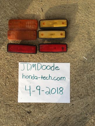 Front, rear, and side reflectors from a 1986 Civic. 
$10