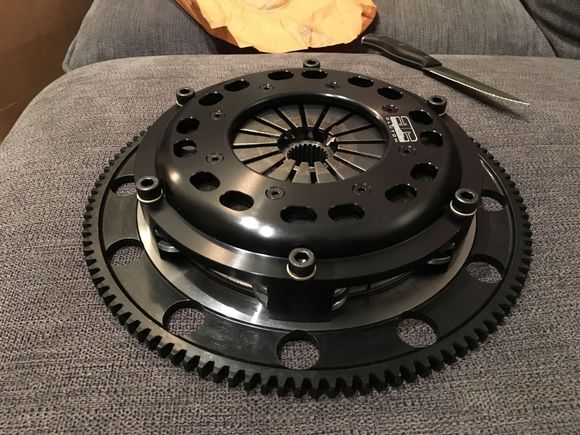Woo! Let’s see if this is stil streetable lol. Comp Clutch twin disc! Came with flywheel bolts fyi. 