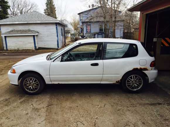 I got this car from CraigsList for $300 running, this is after I already started working on it. Car was total junk, BUT all stock!
