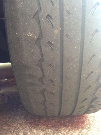 Cant really tell in the picture but the very inner edge has been wearing away faster than the middle-ish. Its almost like an icnh wide spot that is getting worn the fastest and where the wire stared to show.