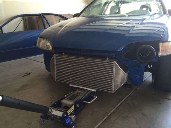 Test fitting the intercooler..