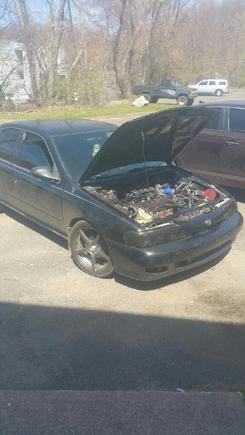My boosted,fully built '99 Sentra.Conpletely built/done.