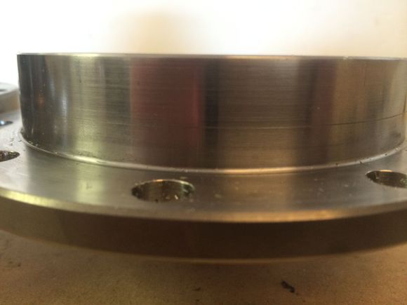 This is without the spacer on. Again, you can see where the tapered ridge was machined off.