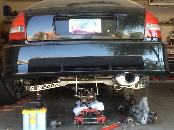Those posts are from the battery box in the spare tire area.