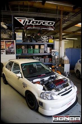 #63 1999 Civic EK - B18c Type R Powered. Our "Rental Racer"
Was raced in Honda Cup in 2004, '05,'06,'07  by various drivers. Completely rebuilt, repainted and prepared to NASA H2 specs in 2008 and sold to a Nor Cal driver James Markarian in November 2008
I have owned this car for five years and have NEVER personally driven it on a racetrack!
Which tells me - I have too many Toys!