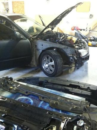 Passenger fender off