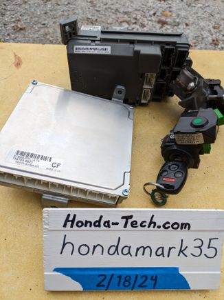 Matched ECU, MCU and ignition switch/immobilizer set, $200