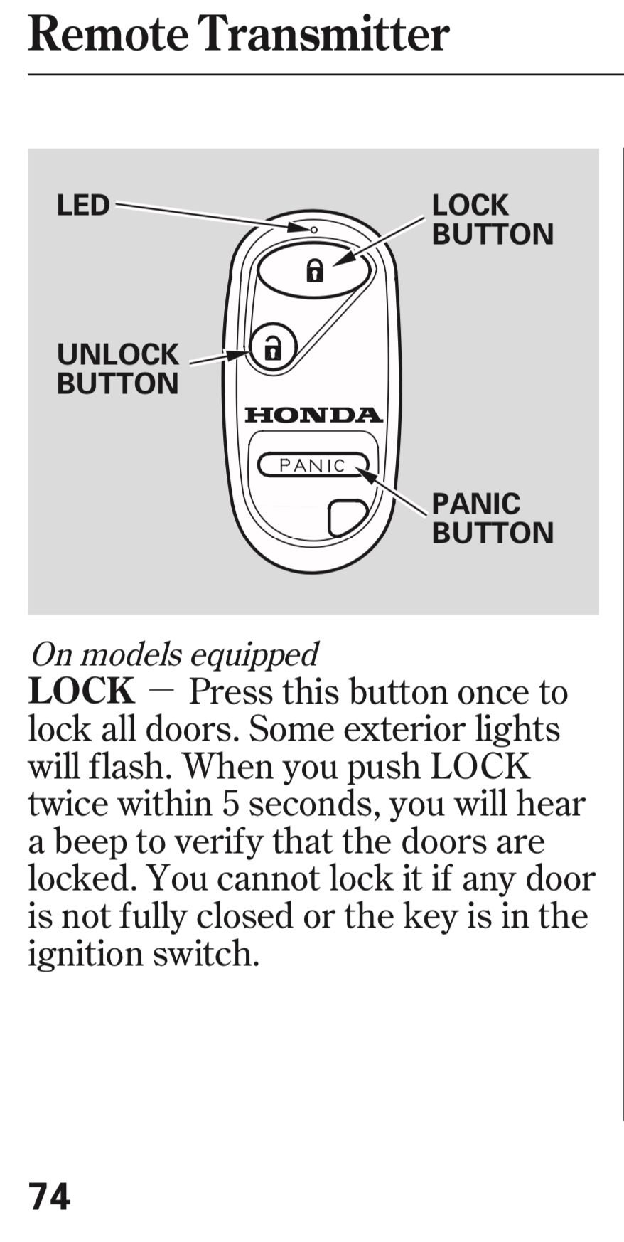 Can I lock the car with the engine running HondaTech Honda Forum