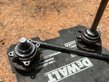 Broken shaft next to the new one. Swapped the hub and shaft. 
