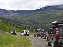 Queuing up for the 1st shortcut, the young lady in the sun roof filmed some video I hope will be available soon.