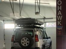 Rear profiel of the Disco with the tent lowered.