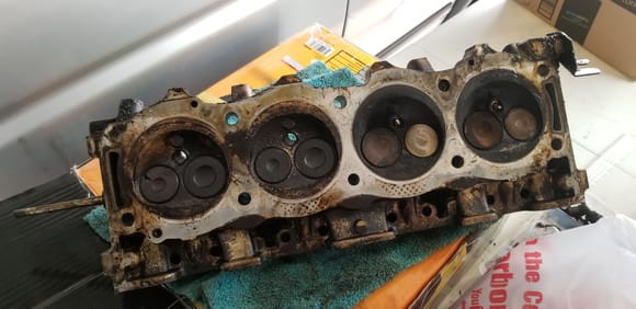 Blown head gasket and damaged valves from driver's side"