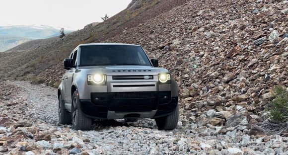 Defender when it was still on Goodyear Wrangler doing the trail. 