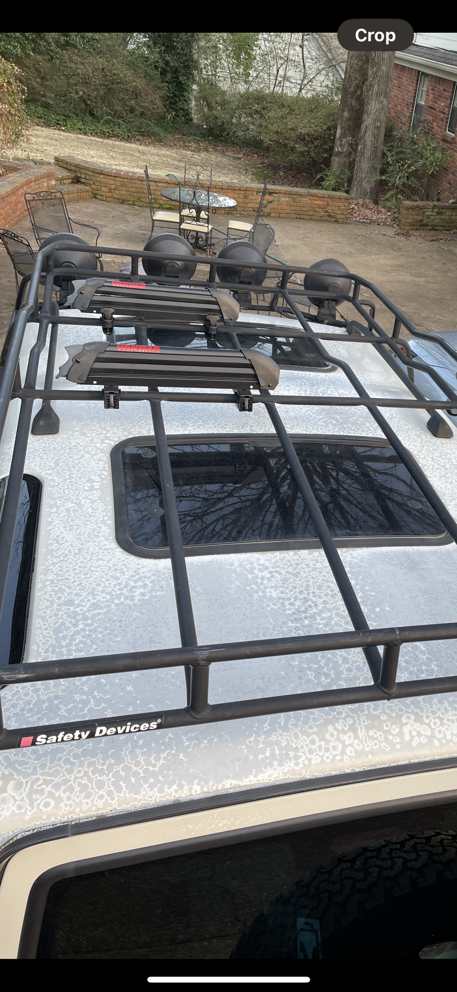 Worst of the paint deterioration. The tops of the fenders and parts of the hood were headed in this direction. If you touched the hood or fenders you hand would be white. 