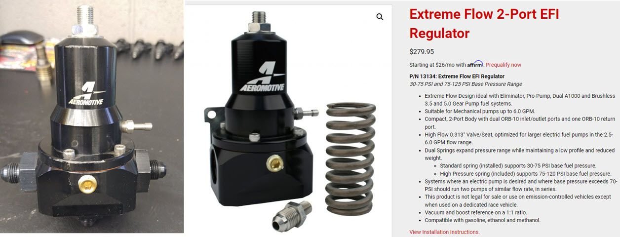 Engine - Intake/Fuel - Aeromotive 13134 regulator - Used - 0  All Models - Clarksville, TN 37043, United States