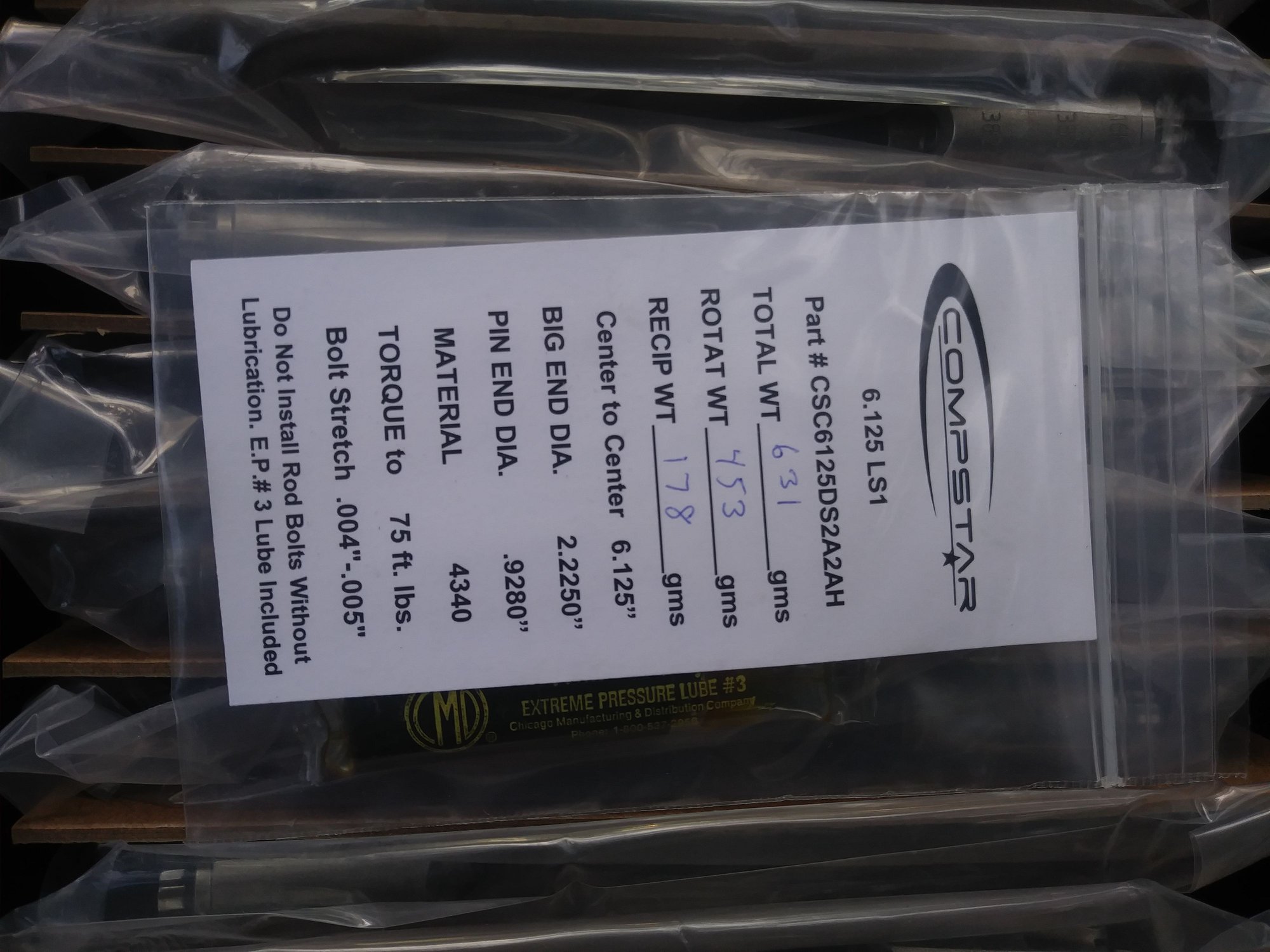 Engine - Internals - LS1/LS2/LS3 Callies CompStar 4340 H-Beam Connecting Rods (6.125") - New - Sutton, MA 01590, United States