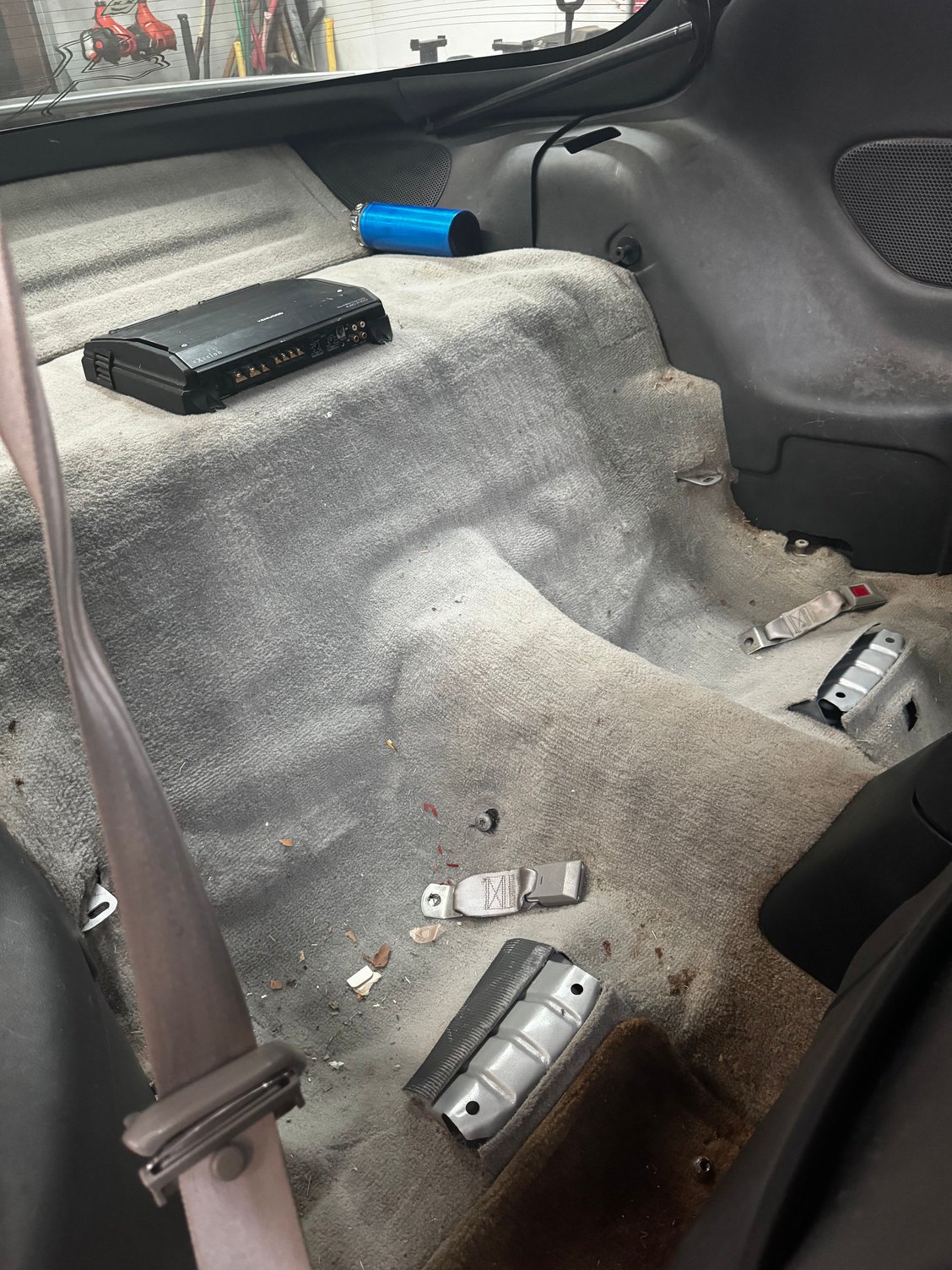 Had to take the back seats out, not like they were doing much anyways. Now I have room for some subs.