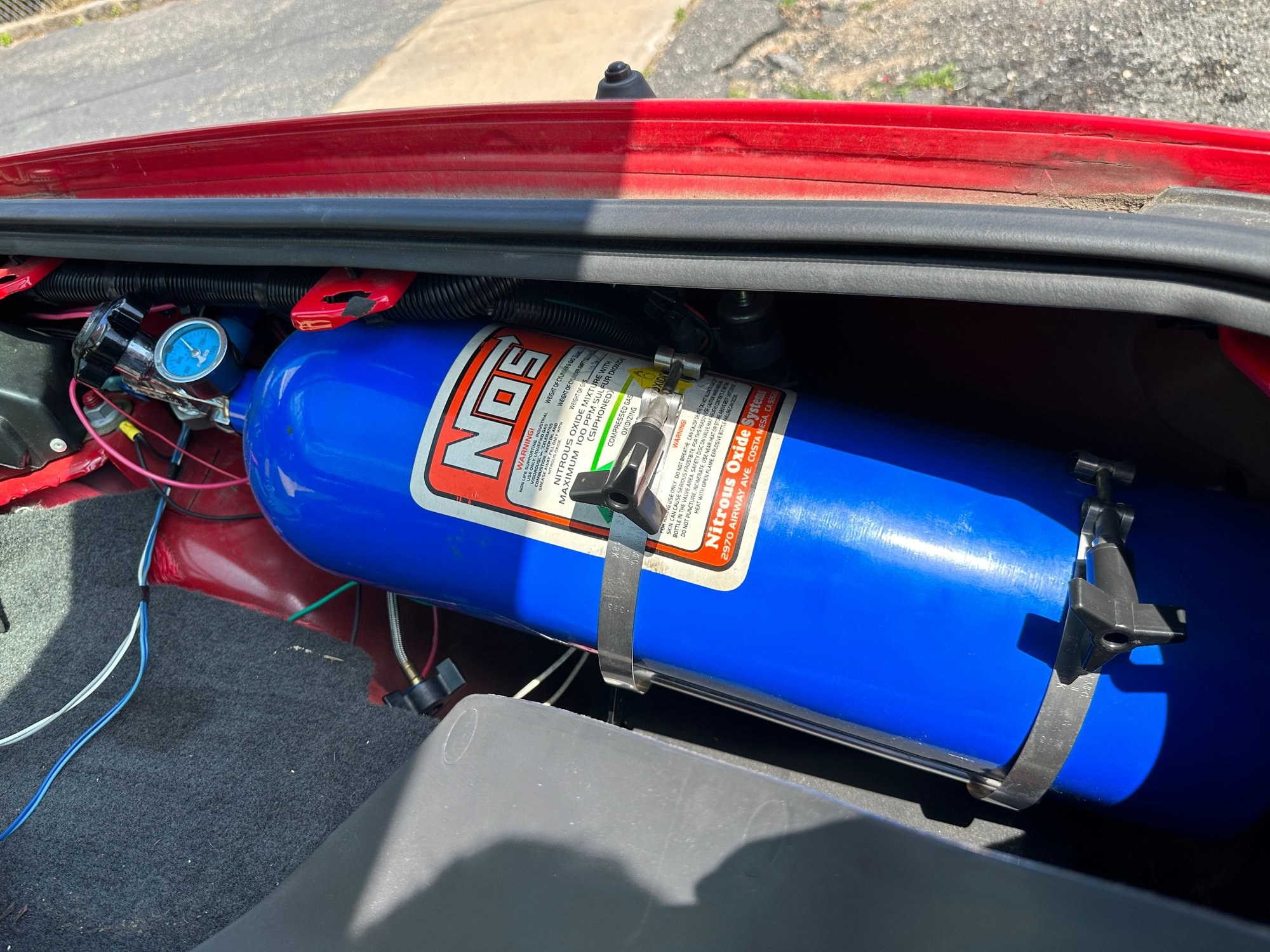 NOS 15 lb Nitrous Bottle w/ NOS Blue Finish & Super Hi Flo Valve
