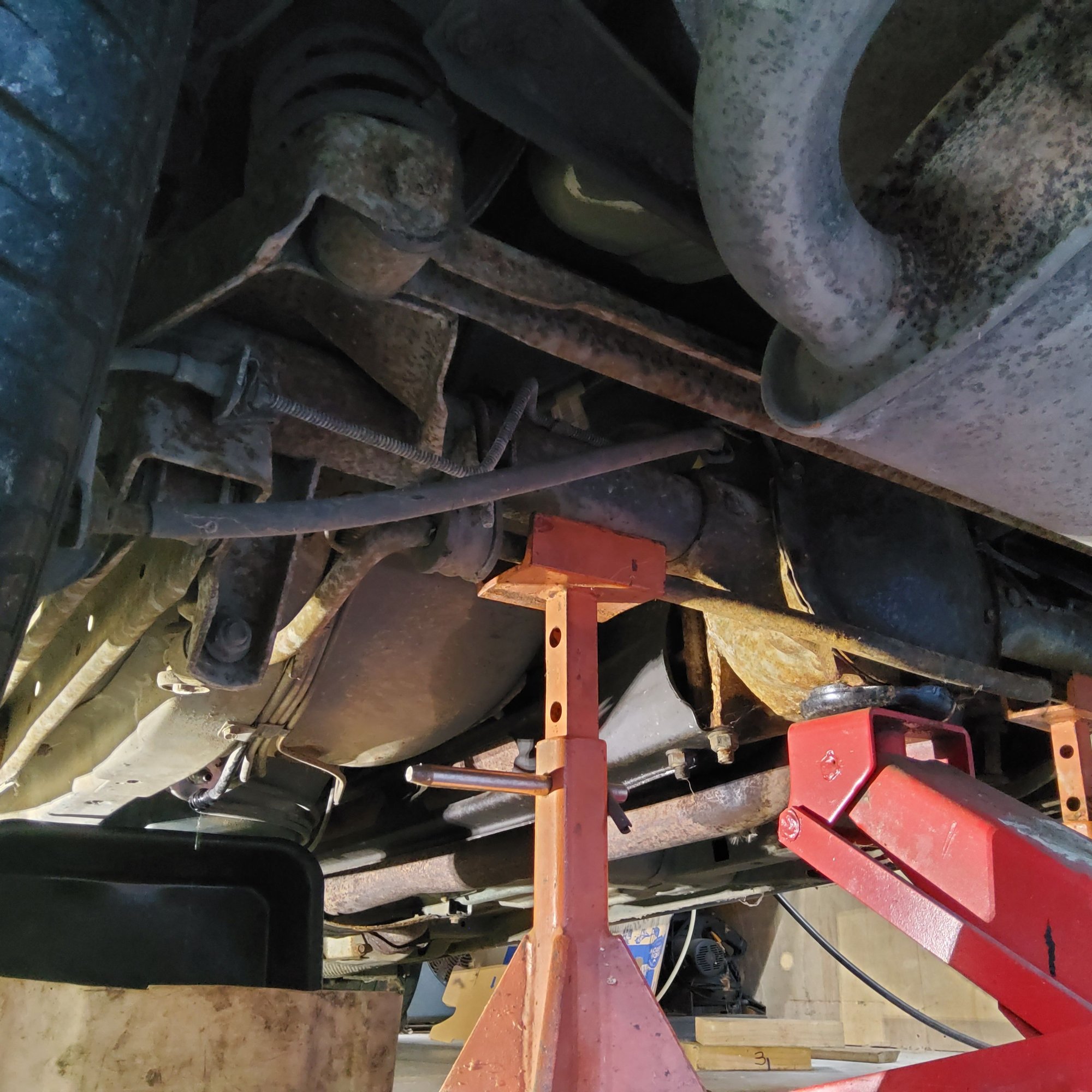 Axle stands are just sitting there... no weight is on them.. before I put the car on the ramps.