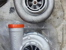 This is when you can tell there is something different about the inlet. the compressor inlet is physclaly the same but the wheel is obviously a different beast.
