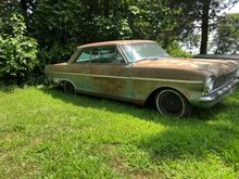 This is how we found her in all her glory sitting on a farm in Nebraska. 65 Nova