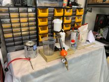 I used this Italian made, ANI mini spray gun that came highly recommended online by the YouTube guy, “The Gunman.”  PPG Shopline paints used. Urethane primer and single stage Oxford White.