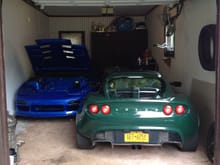 2 cars in a 1 car garage makes it pretty difficult to accomplish stuff. Lotus is now sold for a new daily driver.