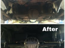 Before and after of rear section